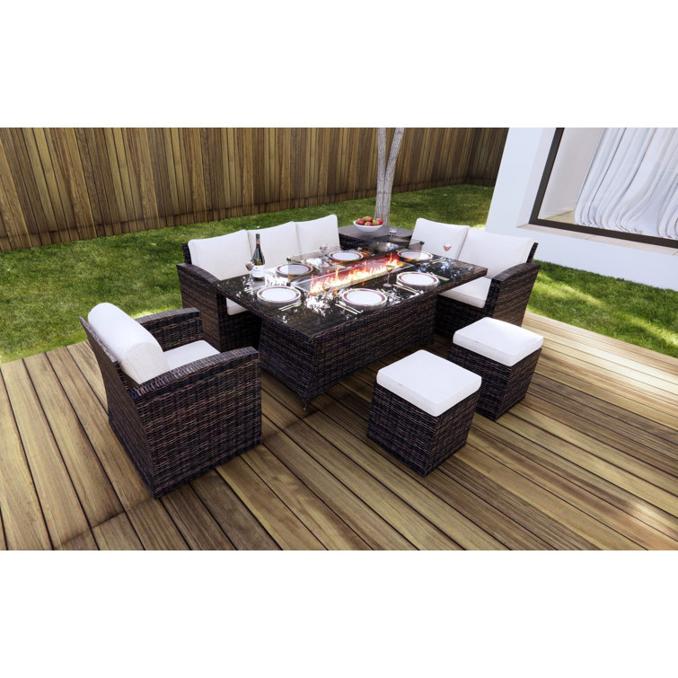 Rattan 11 piece rectangular cube set hot sale